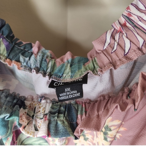 City Chic womens size 24 XXL floral ruffle sleeve off shoulder plus size - Picture 2 of 7